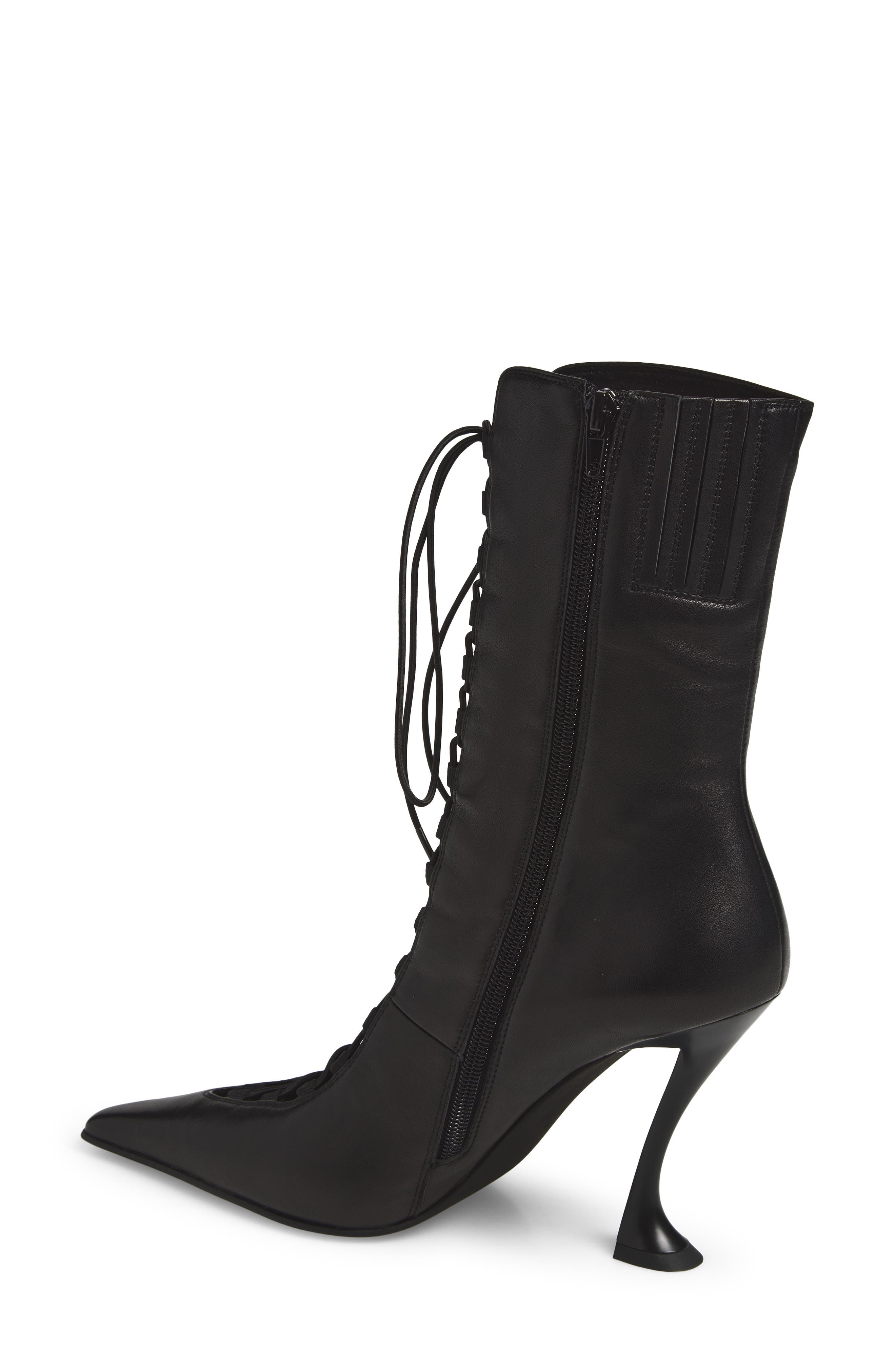Whimsigoth Leather Bootie, Alternate, color, BLACK