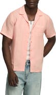 Lucky Brand Notch Collar Short Sleeve Button-Up Shirt