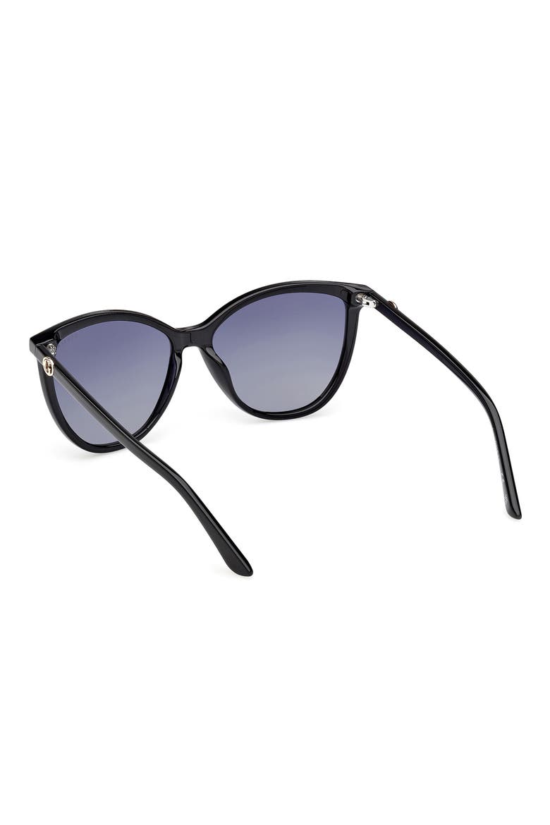 Cat Eye Sunglasses, Alternate, color, SHINY BLACK / SMOKE POLARIZED