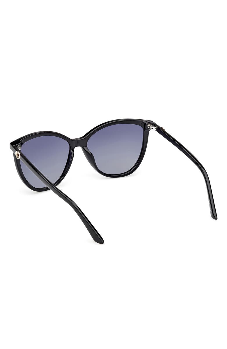 GUESS Cat Eye Sunglasses, Alternate, color, Shiny Black / Smoke Polarized