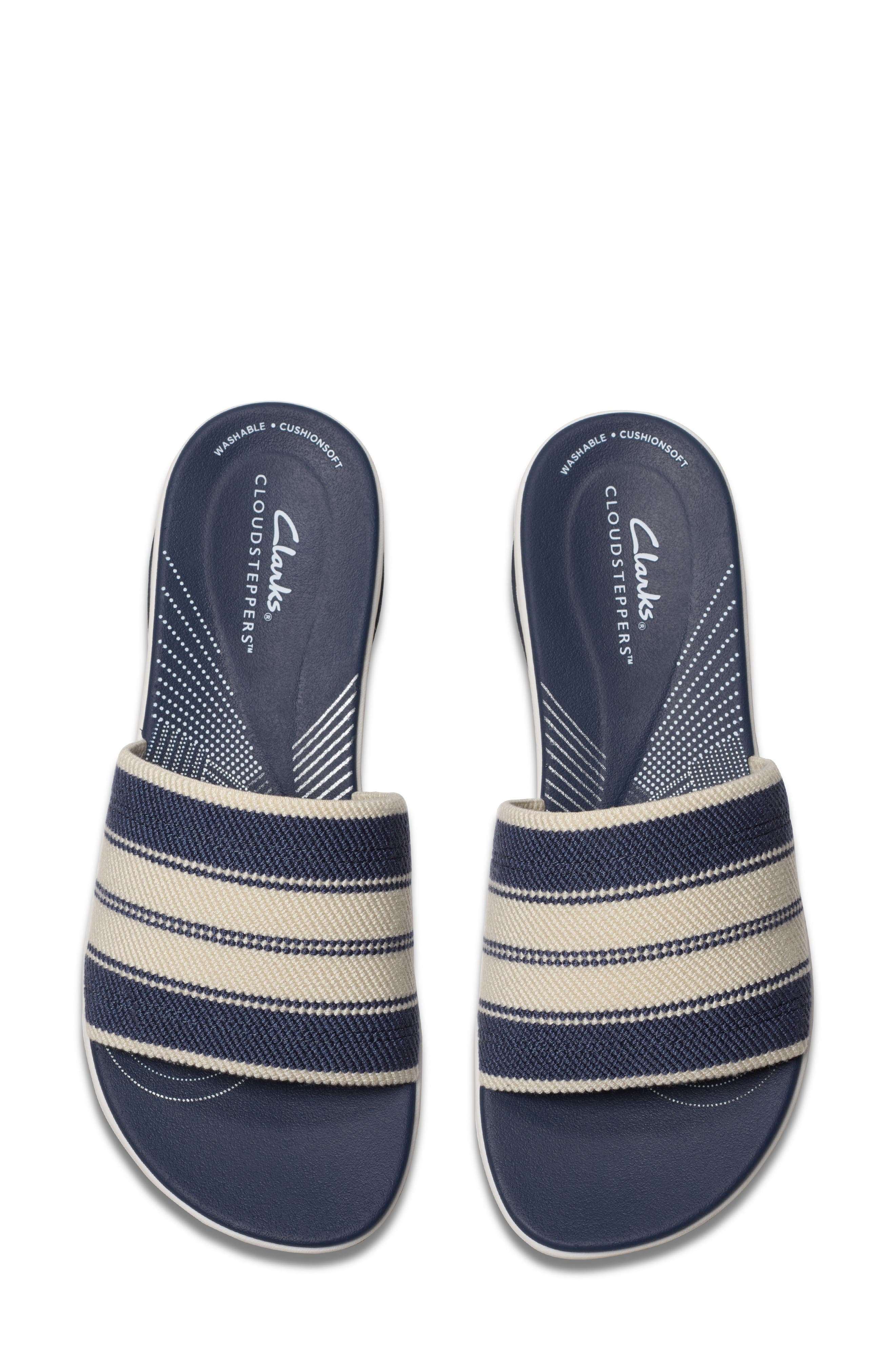 Arla Hollis Wedge Sandal, Alternate, color, NAVY COMBO