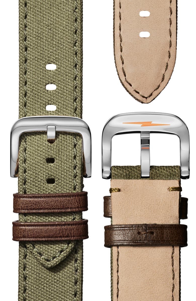 Shinola The Traveler Chronograph Canvas Strap Watch, 42mm, Alternate, color,