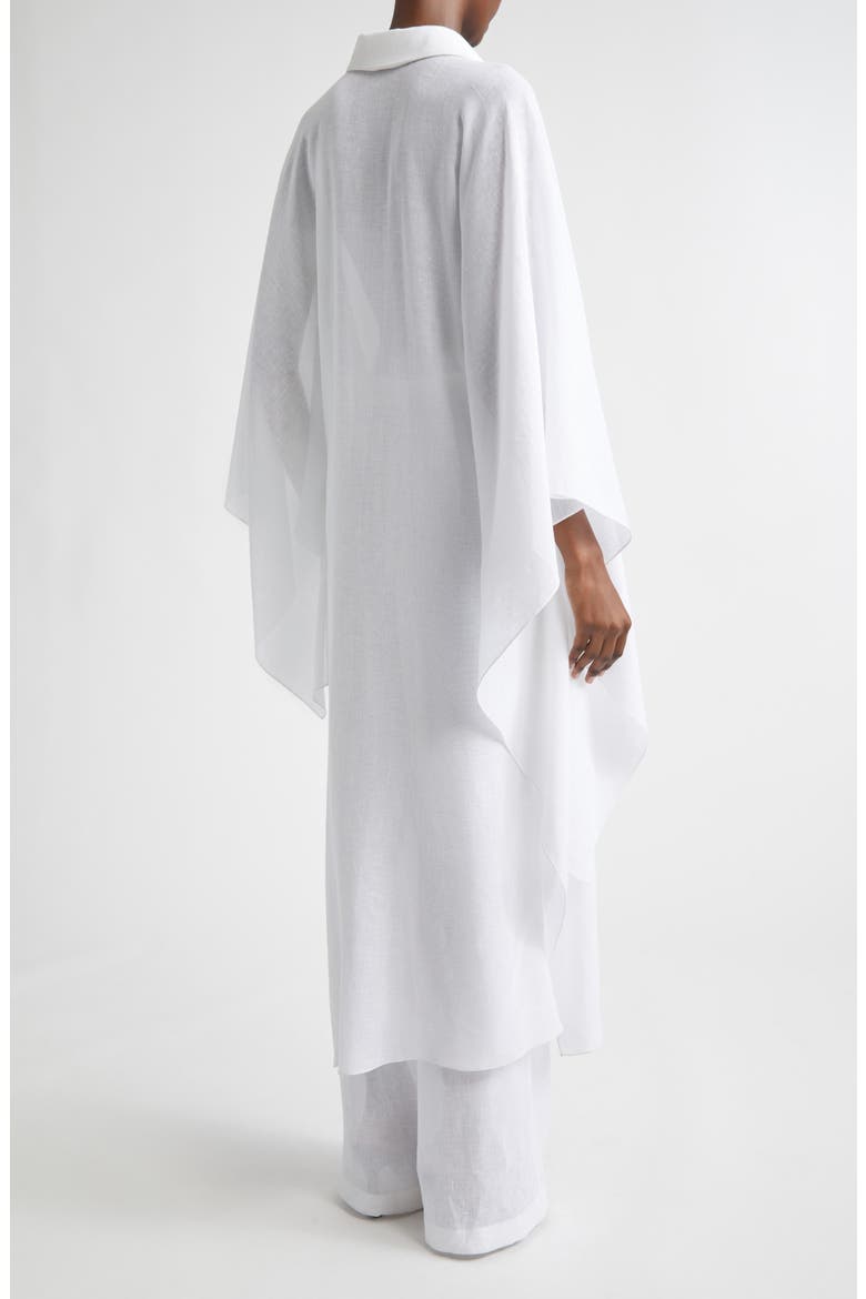Asymmetric Linen Gauze Caftan, Alternate, color, OPTIC WHITE