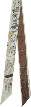 OLAH Rome Silk Skinny Scarf