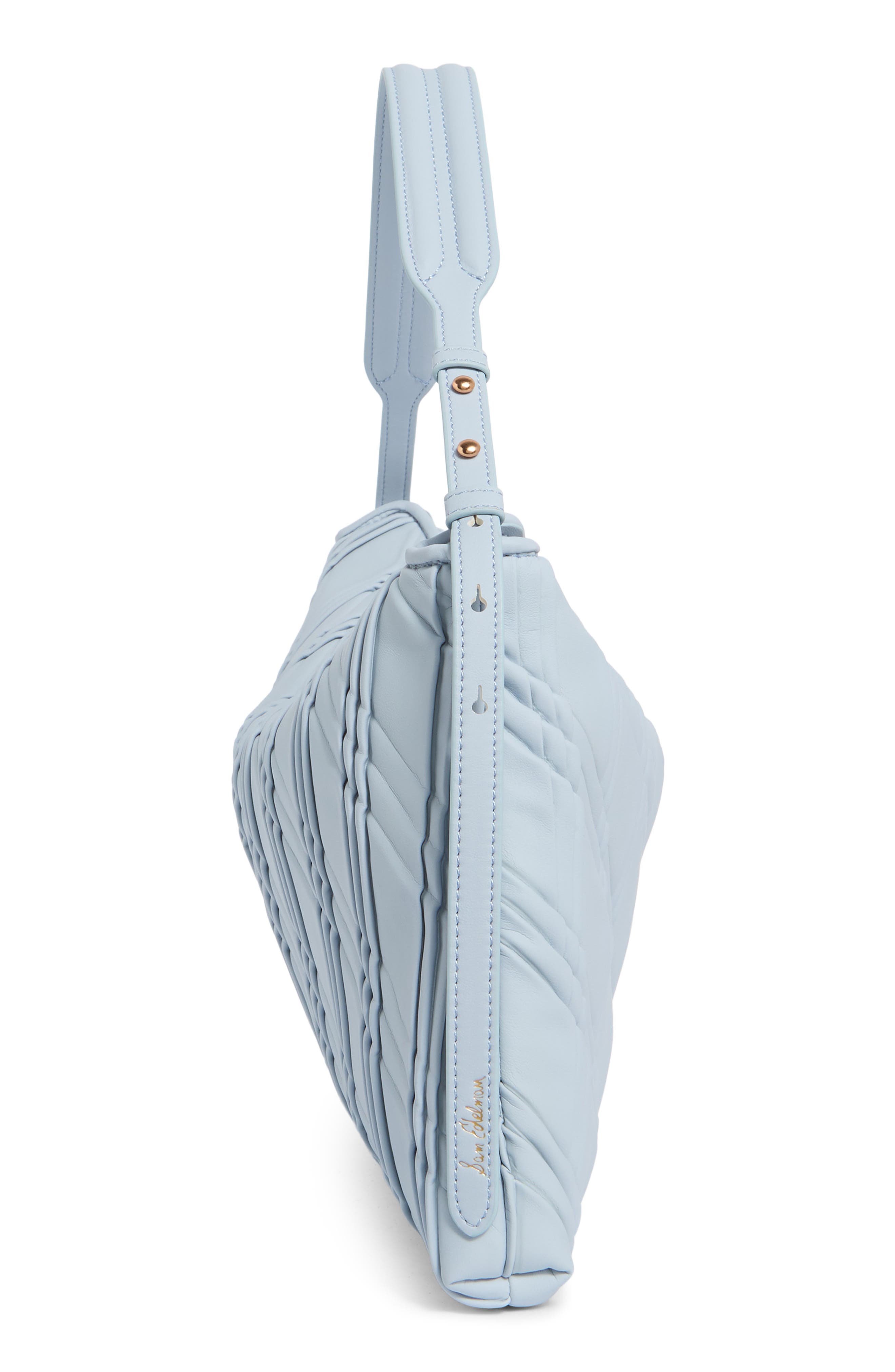 Sam Edelman Peddy Faux Leather Shoulder Bag, Alternate, color, Sky Blue