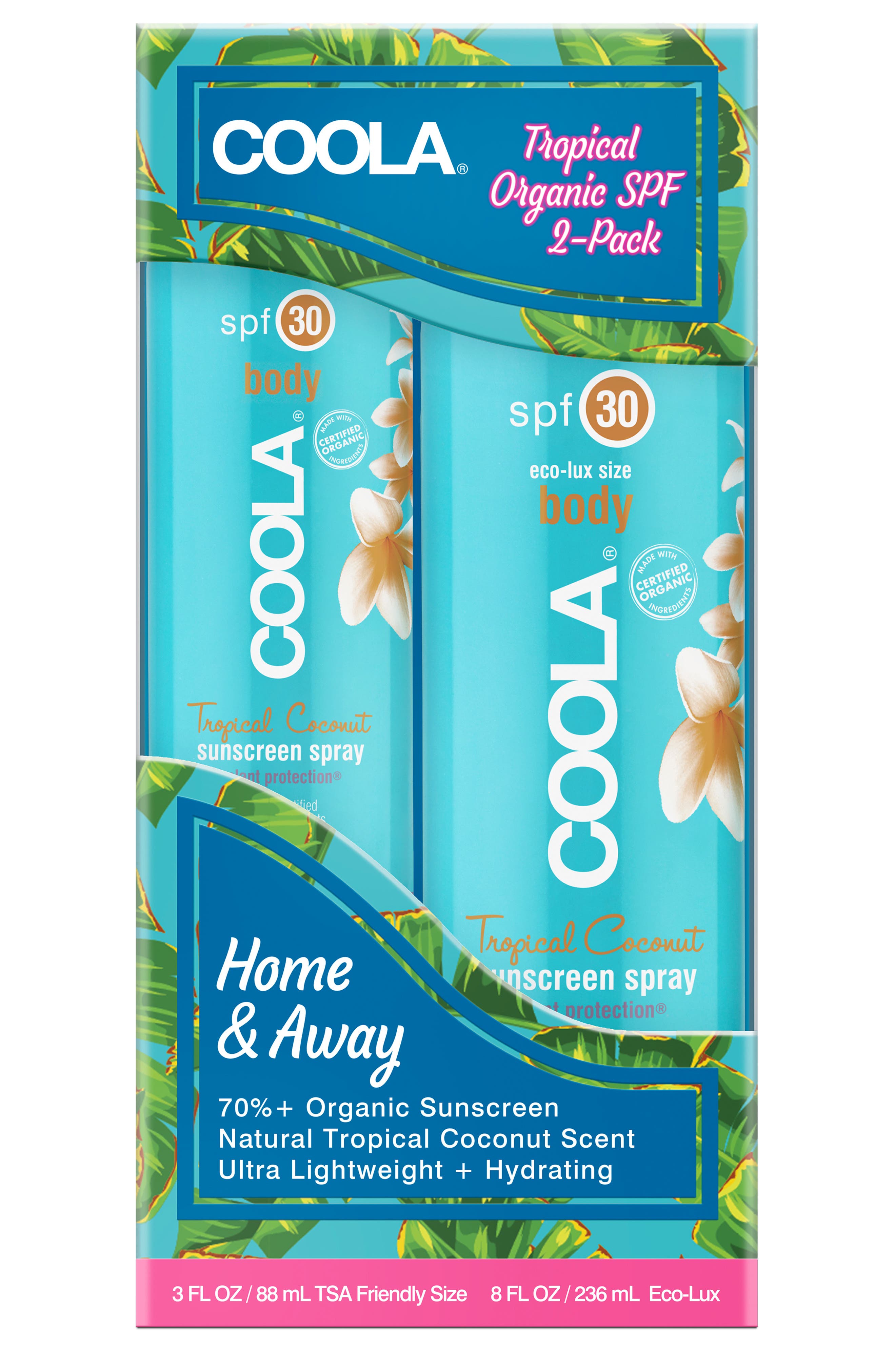 Suncare 2-Pack Tropical Coconut Body Sunscreen Spray SPF 30, Alternate, color, NO COLOR