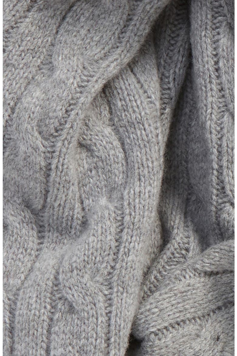 Cable Merino Wool Blend Scarf, Alternate, color, ANDOVER HEATHER