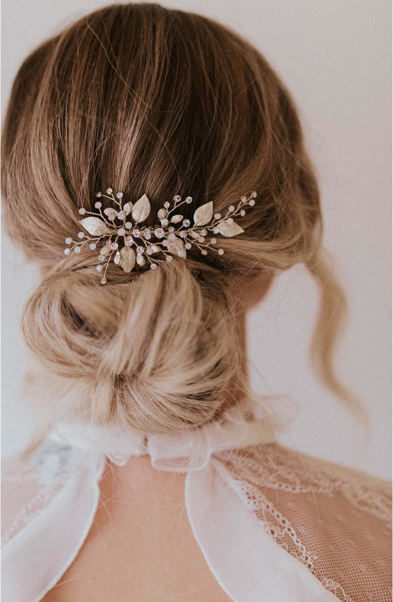 Untamed Petals Talin Crystal Comb, Alternate, color, Gold