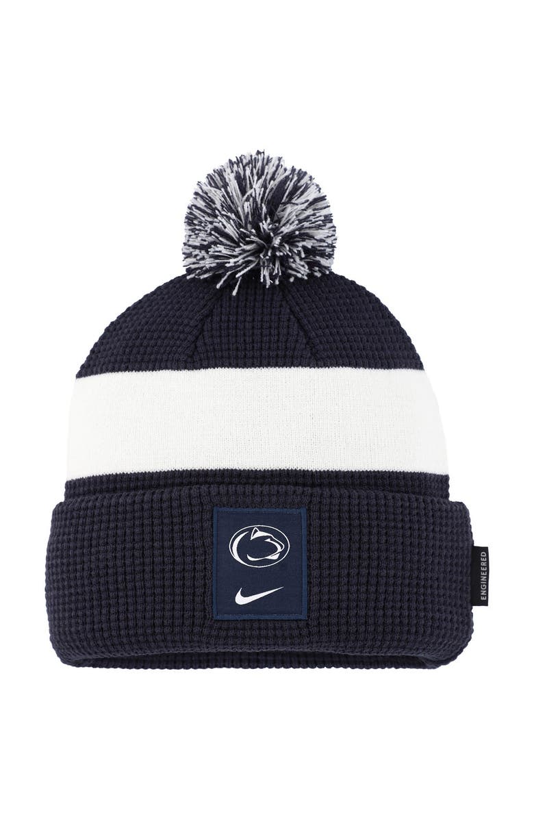 Nike Youth Nike Navy Penn State Nittany Lions Cuffed Knit Hat with Pom, Main, color, 