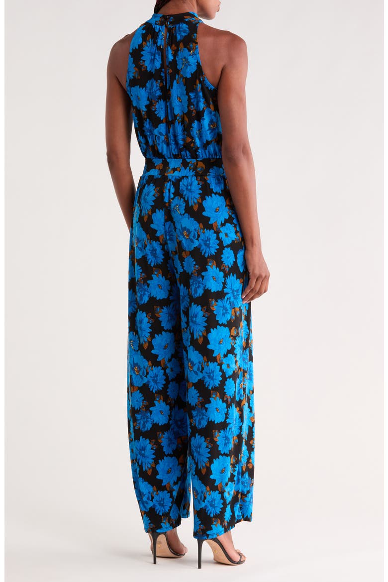 Halter Neck Wide Leg Jumpsuit, Alternate, color, ROYAL FLORAL