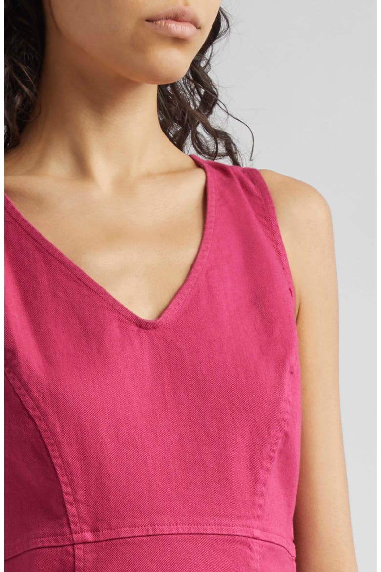Sleeveless Denim Midi Dress, Alternate, color, RASPBERRY