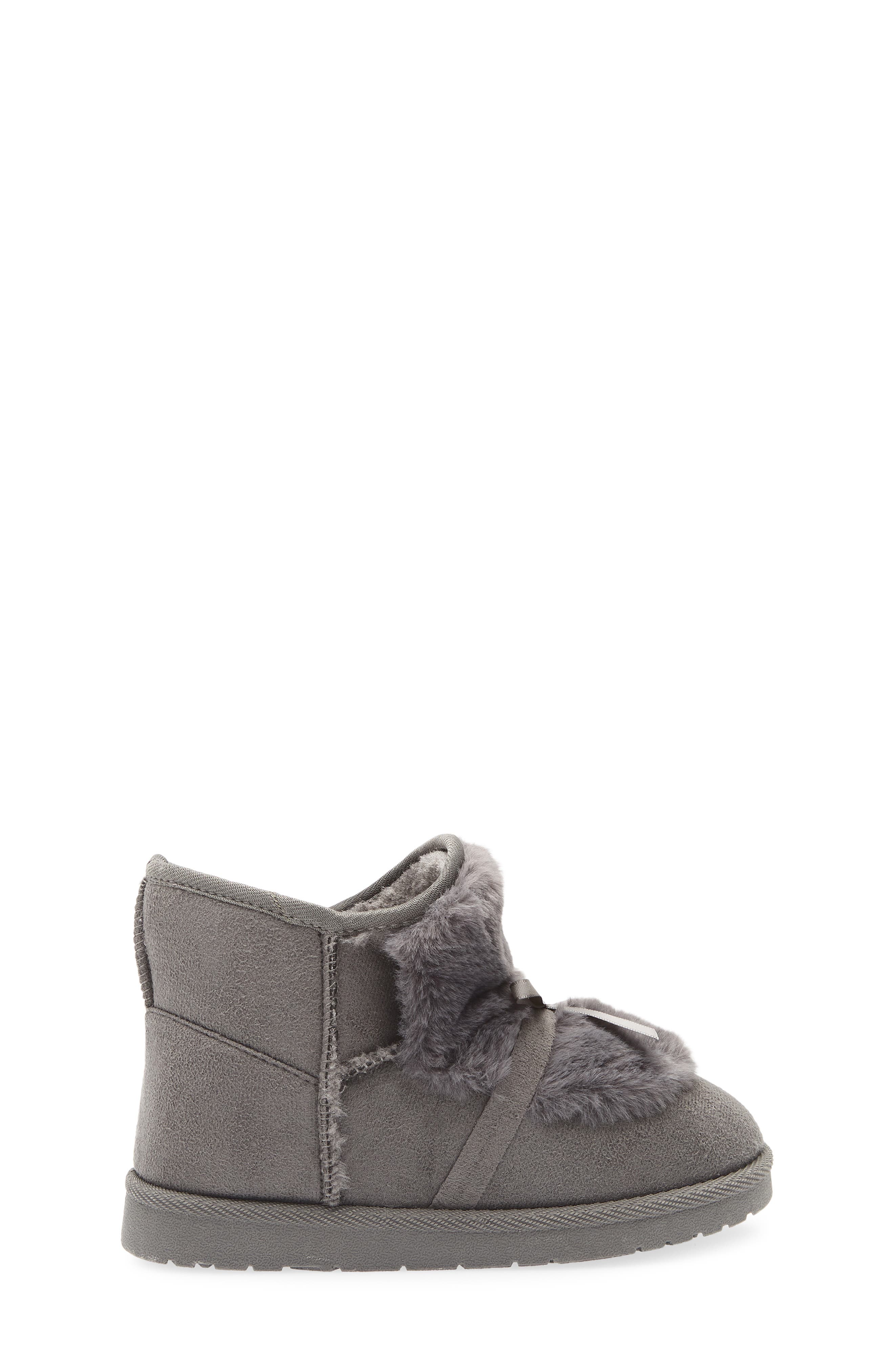 OLIVIA MILLER Kids' Faux Fur Lined Slipper Boot, Alternate, color, Grey