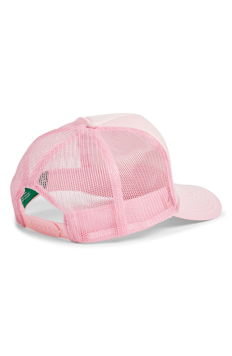 Friday Feelin’ Sorry for Being Perfect Trucker Hat, Alternate, color, Pink
