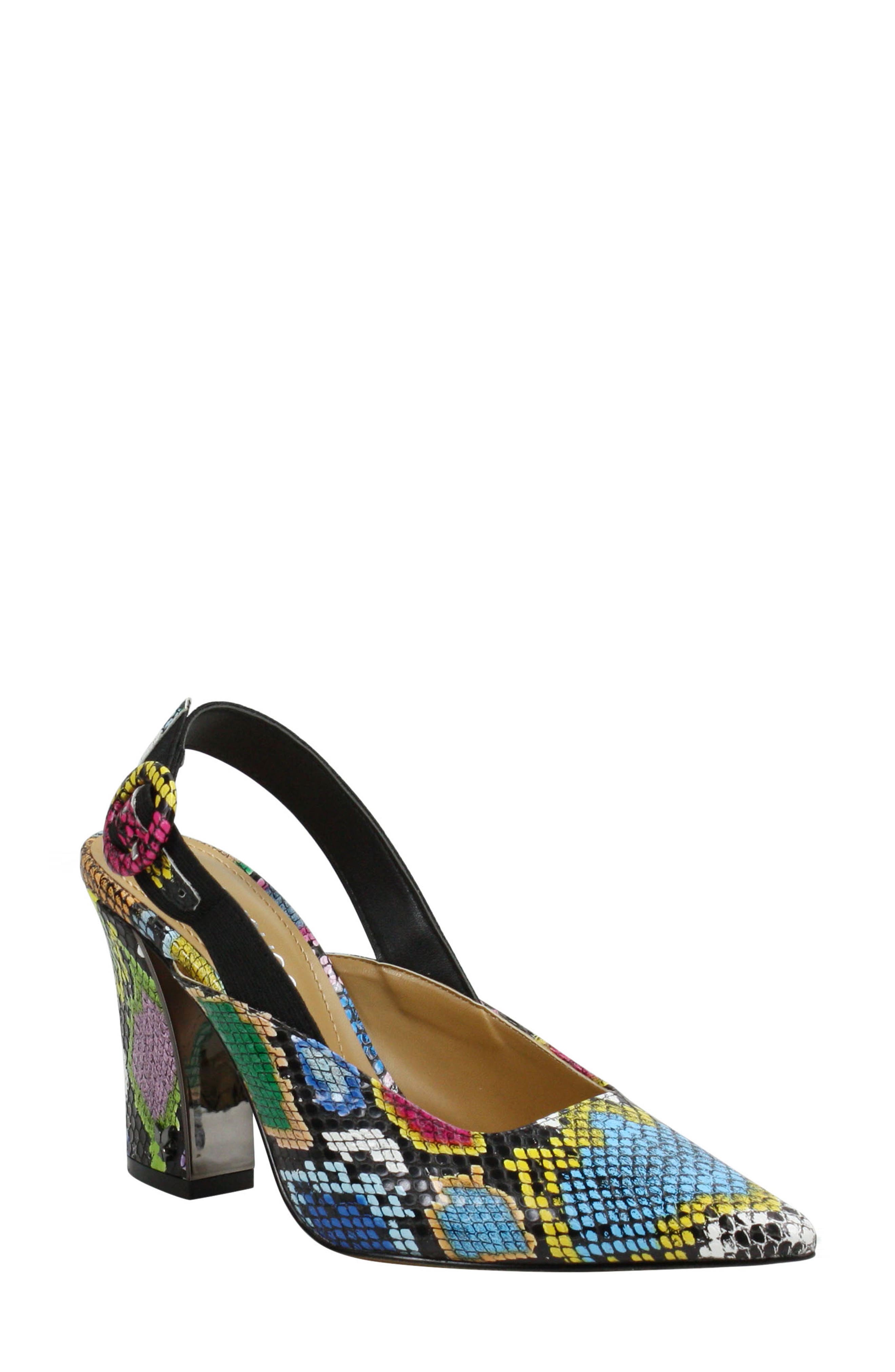 Marianela Slingback Pump, Main, color, BLACK MULTI PRINT FABRIC