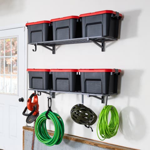 1' x 4' Bristol Garage Wall Mount Shelves - 2 Pack - Hammered Gray