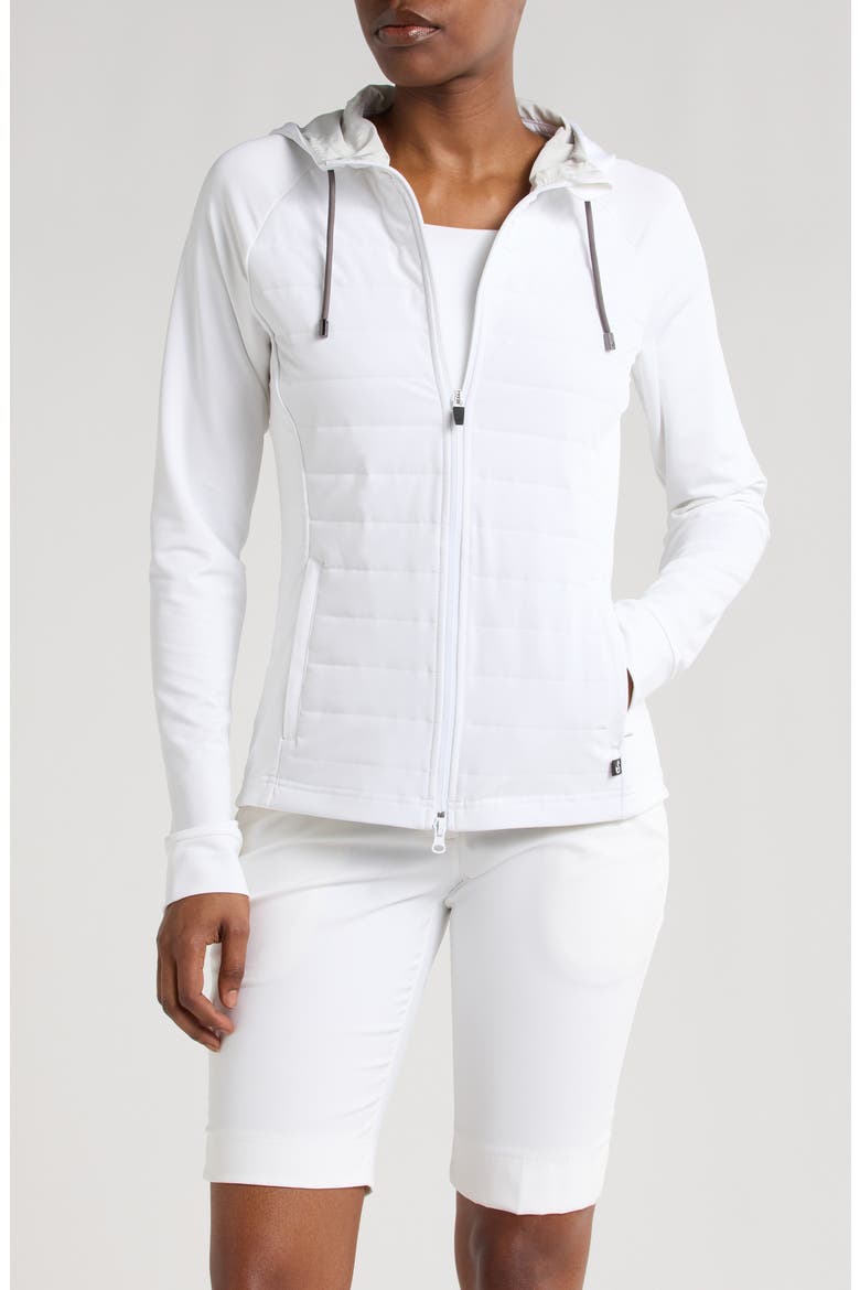 McCartan Mixed Media Jacket, Main, color, WHITE