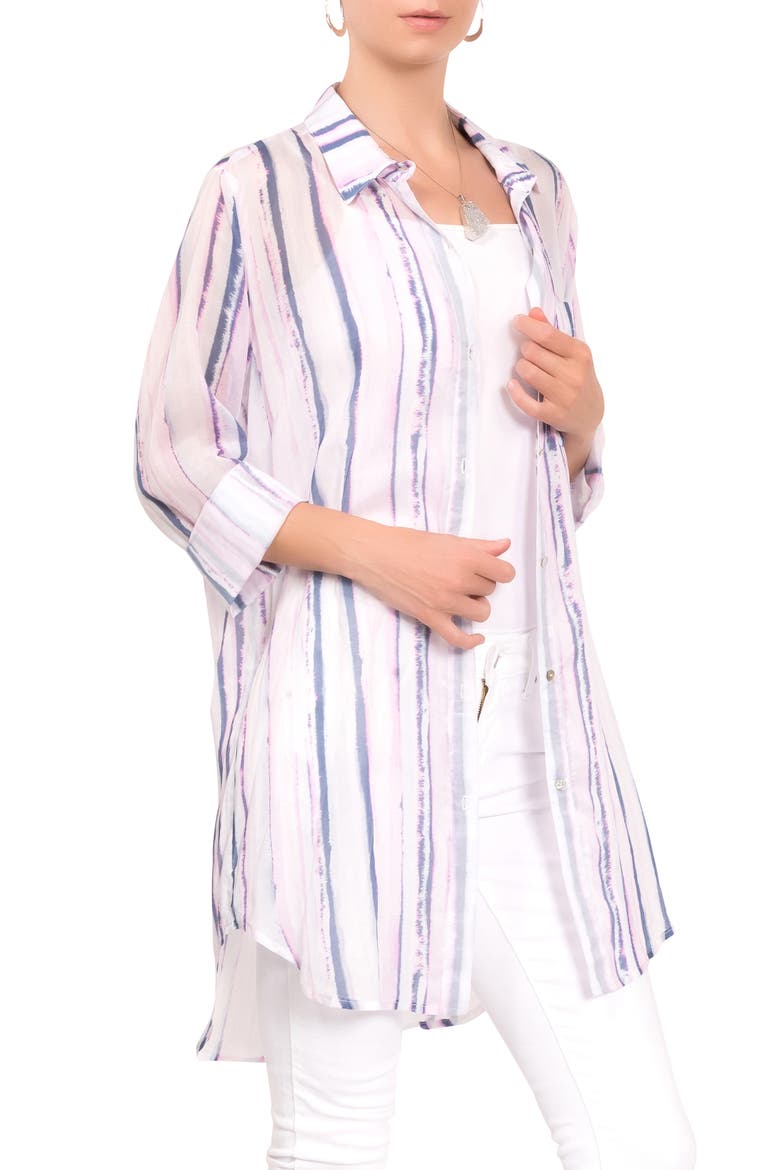 Rick Floral Cotton & Silk Blend Sleep Shirt, Alternate, color, LANAI TIE DYE