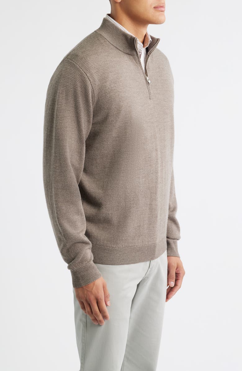 Peter Millar Crown Crafted Keene Merino Wool Quarter Zip Sweater, Alternate, color, Camel