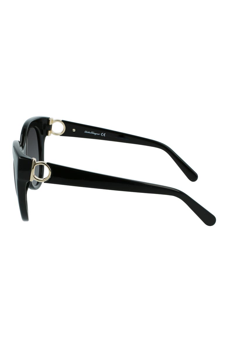 Gancini 53mm Round Sunglasses, Alternate, color, BLACK