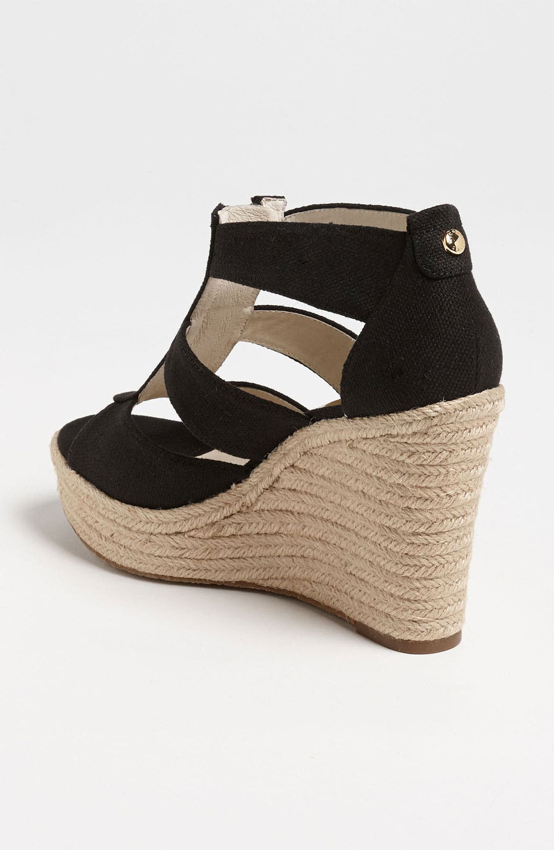 'Damita' Wedge Sandal, Alternate, color, BLACK