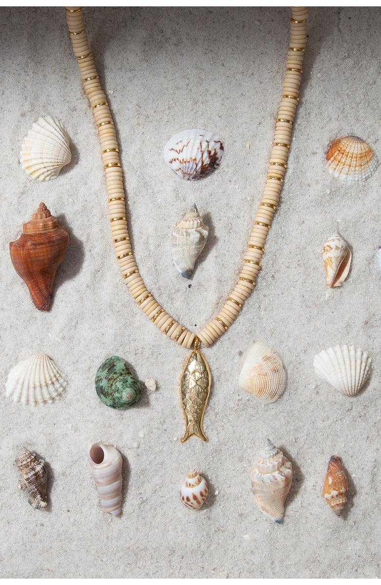 Noonday Heishi Catch Necklace, Alternate, color, Gold