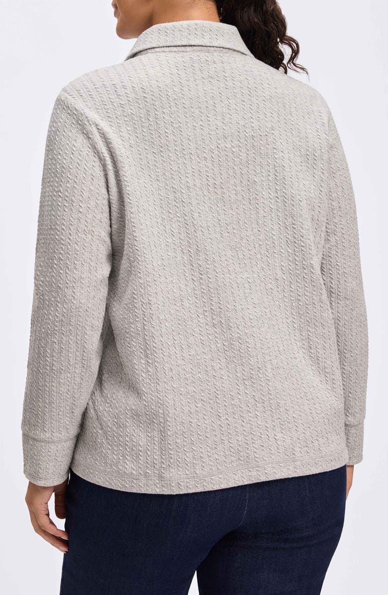 Foxcroft Sammy Cotton Blend Polo Sweater, Alternate, color, Charcoal Heather