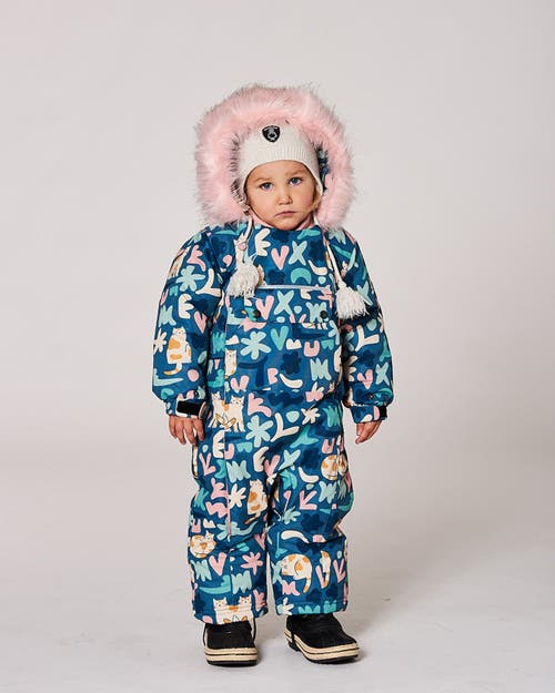 Deux Par Deux One-piece Play Snowsuit Designed For Car Seat Cat In Multi