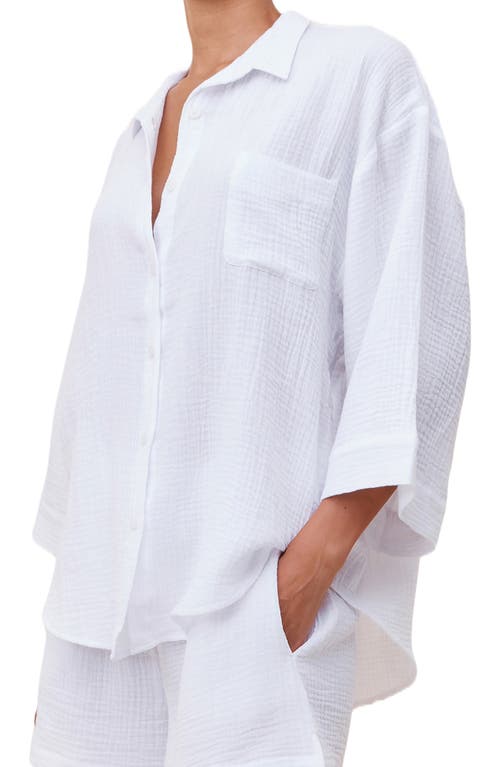 PAPINELLE PAPINELLE ASHLEY TEXTURED COTTON SHORT PAJAMAS