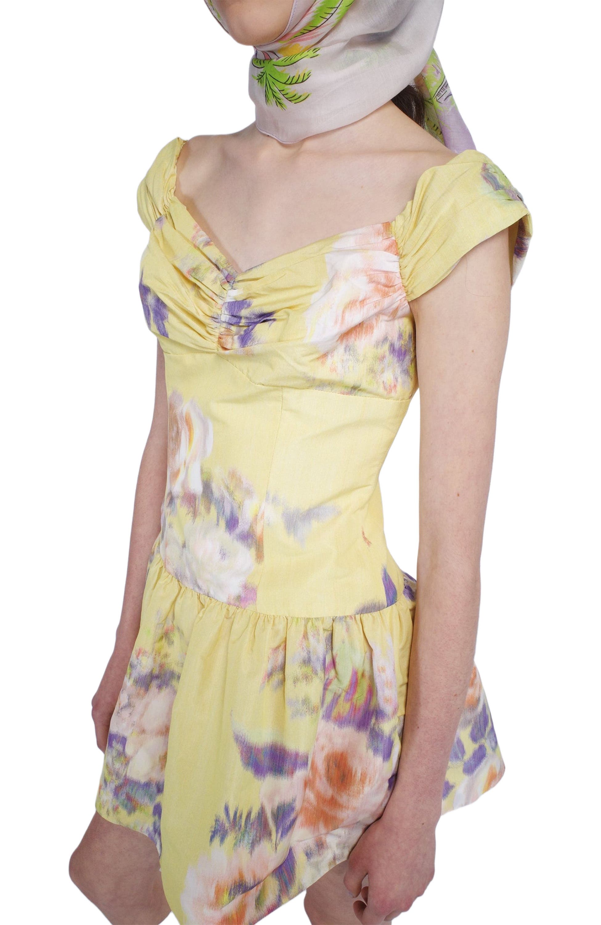 Anna Sui Cabbage Rose Taffeta Sweetheart Dress (Women) | Nordstrom