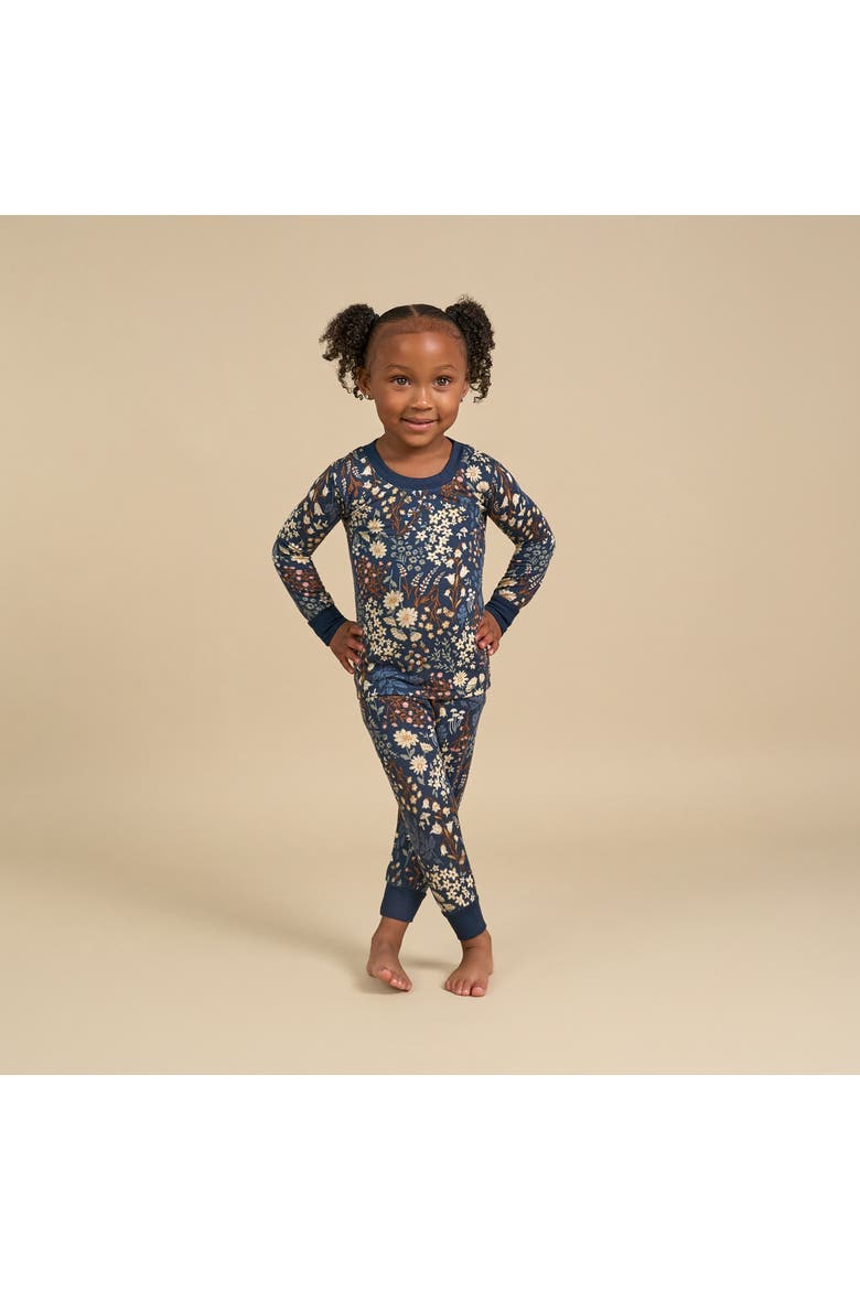 Hacci Pajama Top & Pant Set, Alternate, color, Navy Floral