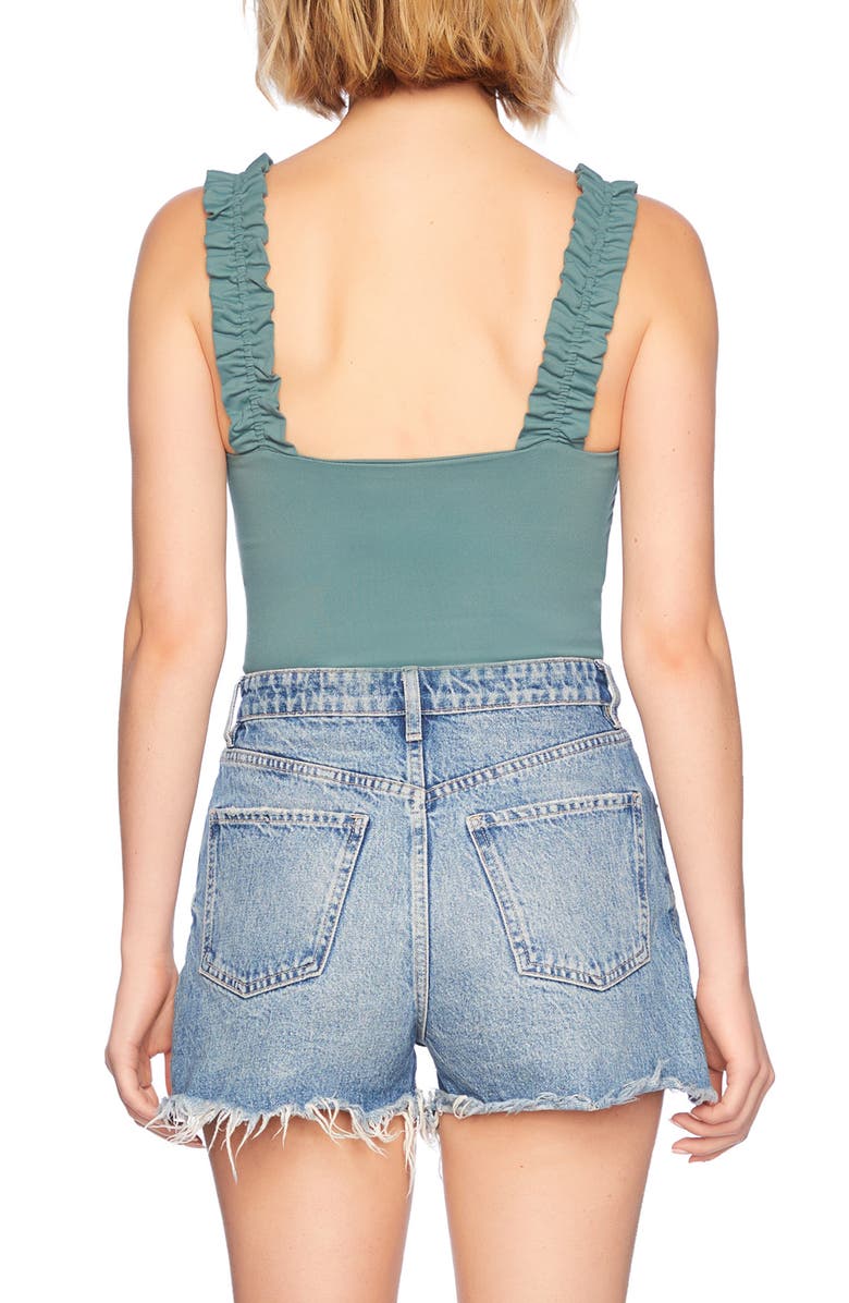 Susana Monaco Ruffle Strap Stretch Nylon Tank, Alternate, color, 