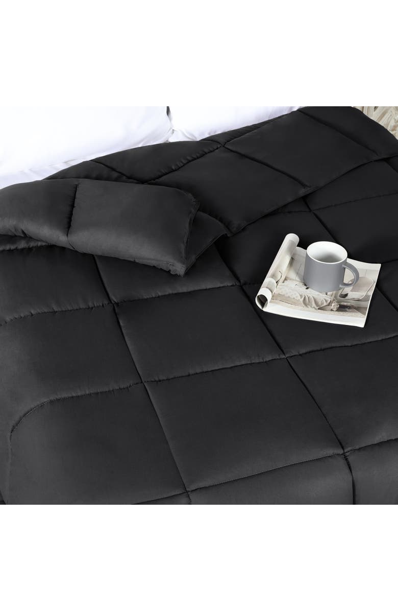Superior Reversible Down Alternative Comforter, Alternate, color, Black