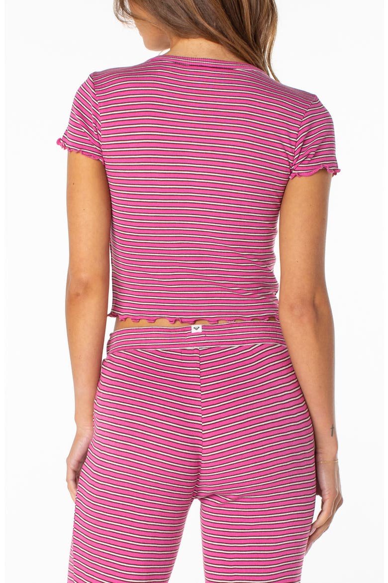 Poolside Striped Ribbed Crop T-Shirt, Alternate, color, IBIS ROSE