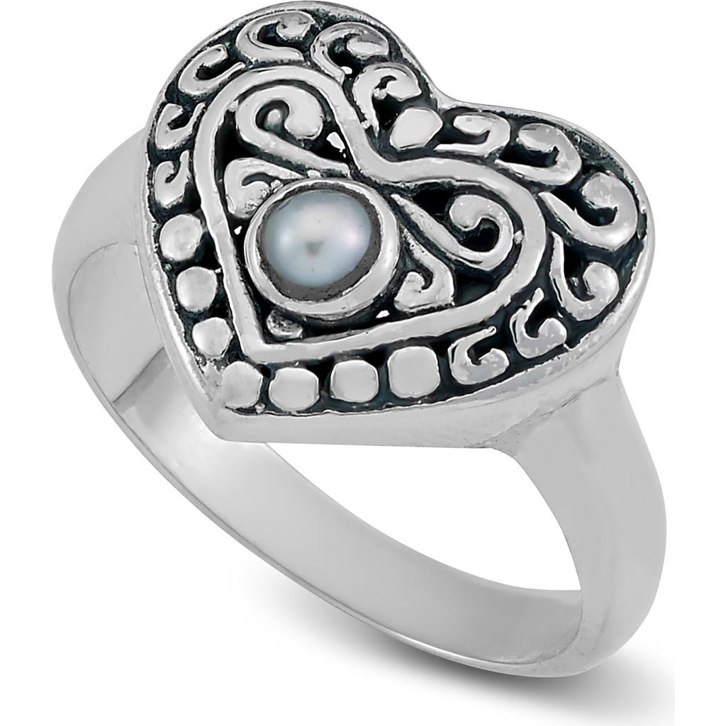 Samuel B. Freshwater Pearl Heart Ring In White
