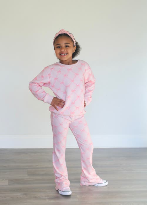 Sweet Wink Bow Trellis Flare Legging In Pink