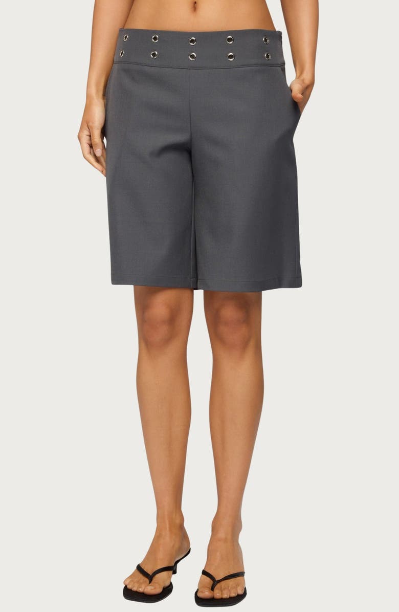 EDIKTED Grommet Low Rise Bermuda Shorts, Main, color, 