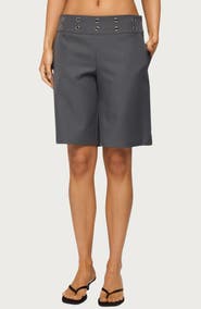 EDIKTED Grommet Low Rise Bermuda Shorts