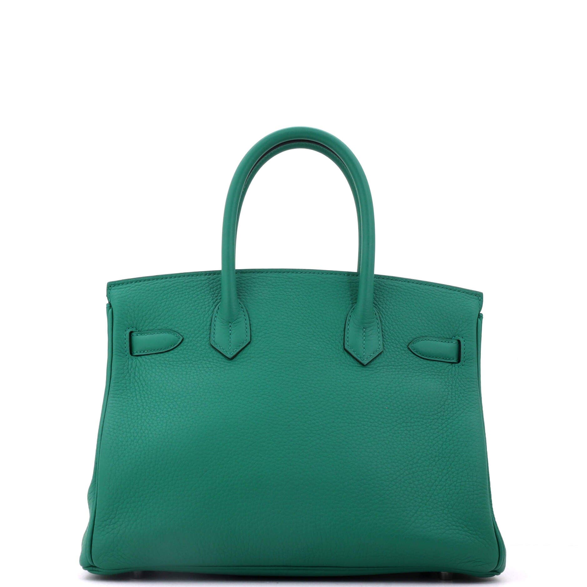 Birkin Handbag Verso Clemence with Palladium Hardware 30, Alternate, color, Green