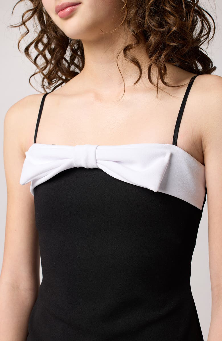 Un Deux Trois Kids' Bow Detail Stretch Crepe Dress, Alternate, color, 