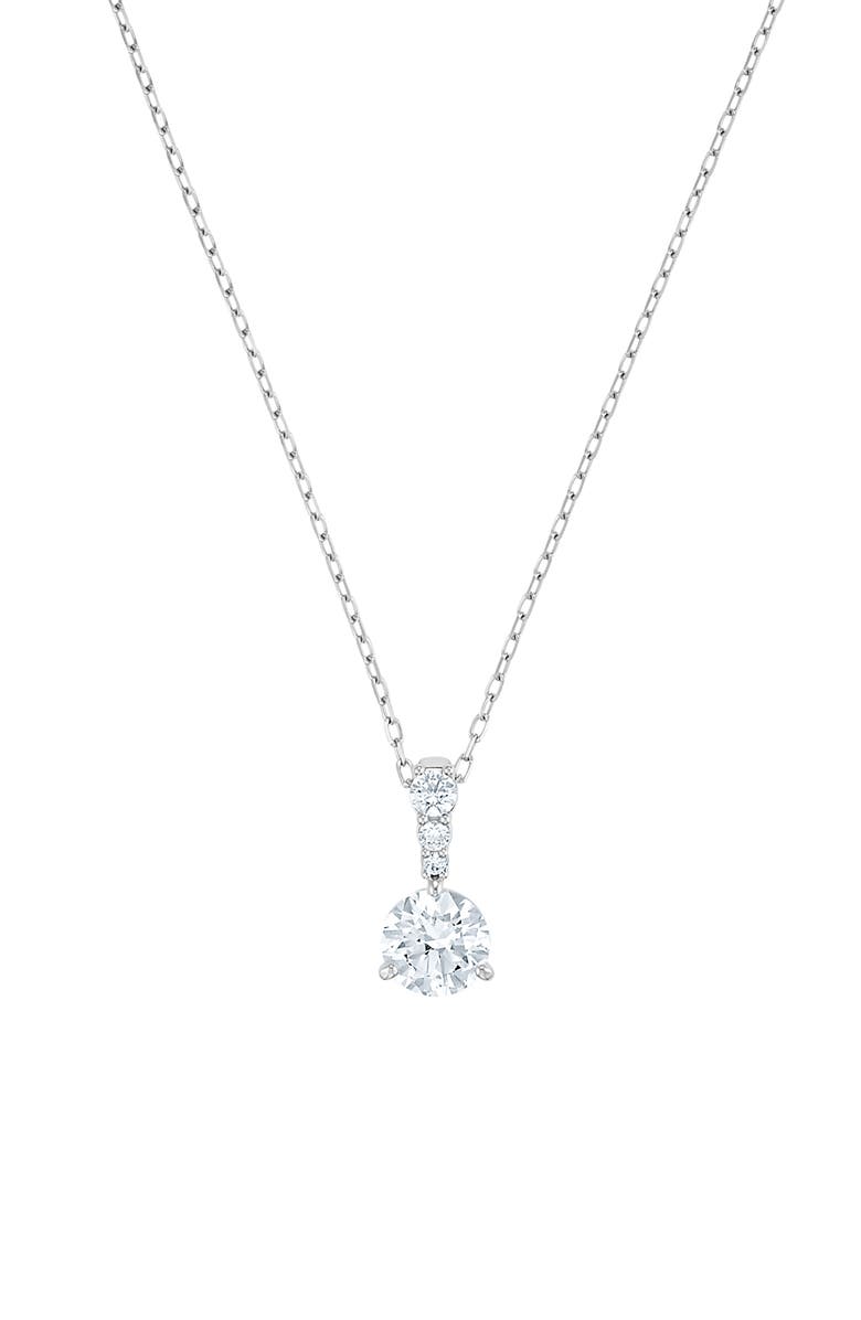 Swarovski Stilla Swarovski Cubic Zirconia Pendant Necklace, Alternate, color, White
