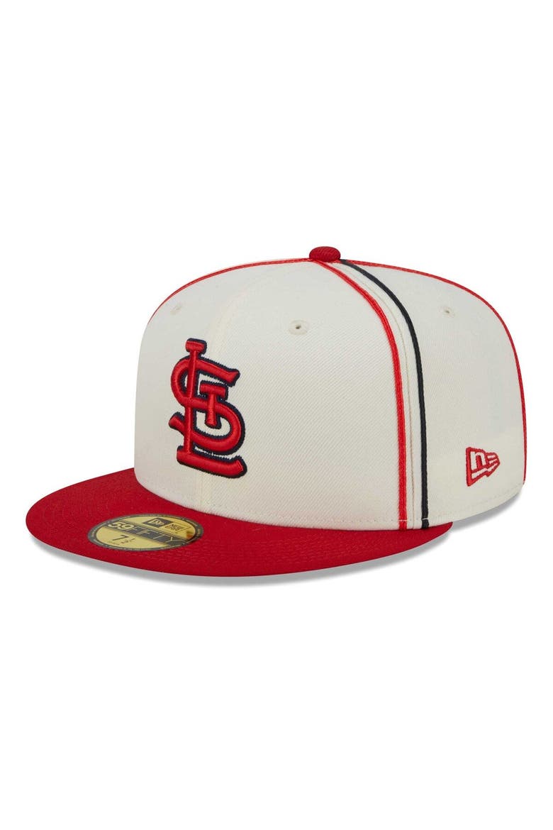 Men's New Era  Cream/Red St. Louis Cardinals Chrome Sutash 59FIFTY Fitted Hat, Main, color, Cream