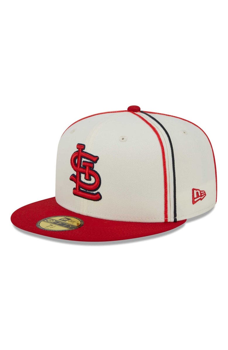 New Era Men's New Era  Cream/Red St. Louis Cardinals Chrome Sutash 59FIFTY Fitted Hat, Main, color, 