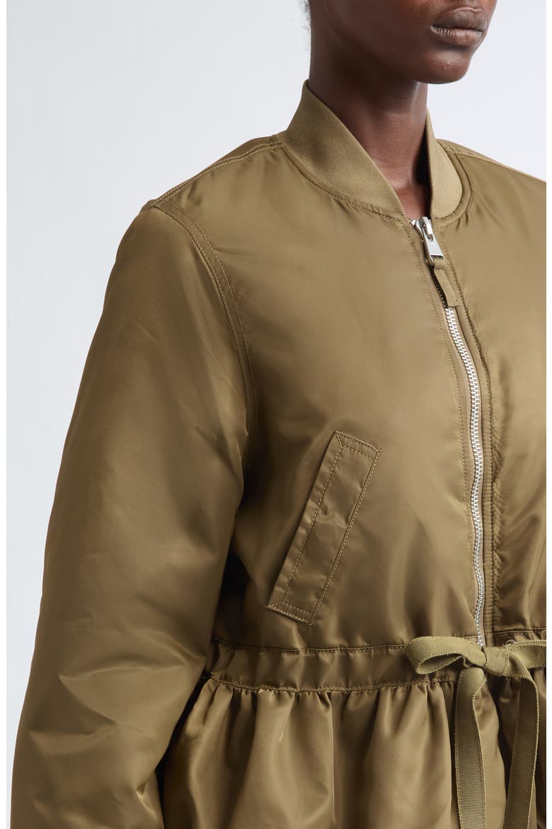 Valerina Peplum Coat, Alternate, color, DARK OLIVE