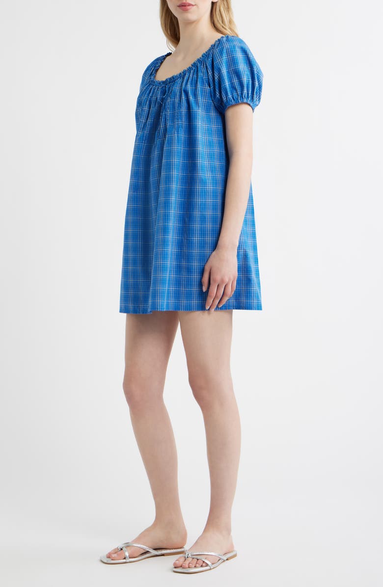 Faithfull the Brand Costa Minidress, Alternate, color, Flor Check - Cobalt