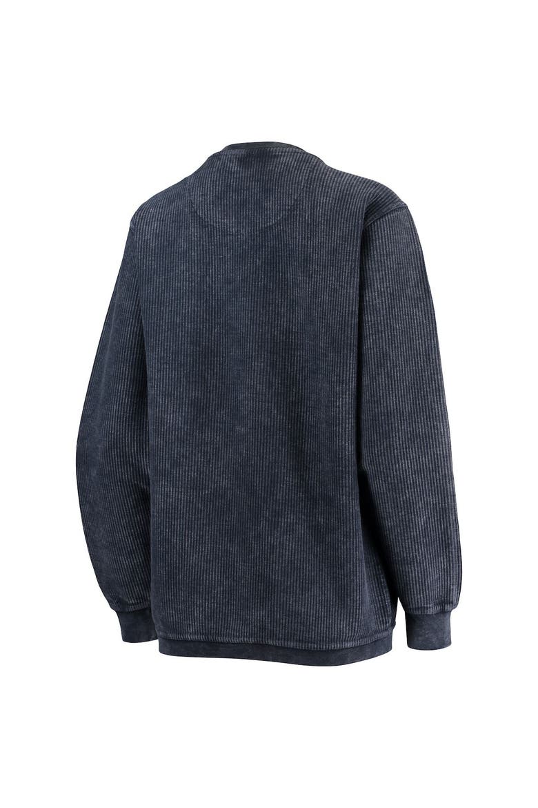 Women's Pressbox Navy Villanova Wildcats Comfy Cord Vintage Wash Basic Arch Pullover Sweatshirt, Alternate, color, Navy