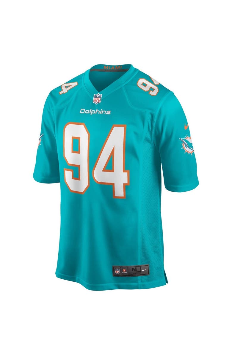 Nike Men's Nike Christian Wilkins Aqua Miami Dolphins Game Jersey, Alternate, color, 
