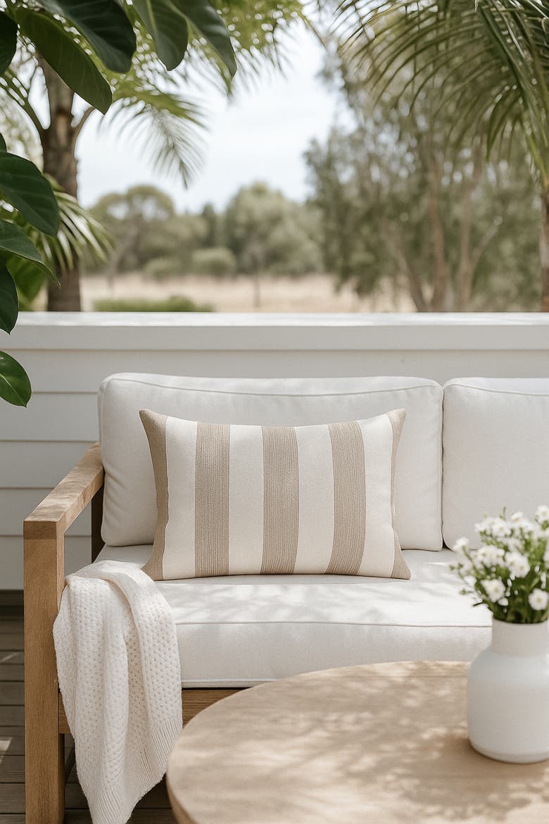 Sardinia Stripe Pillow, Alternate, color, Natural Beige