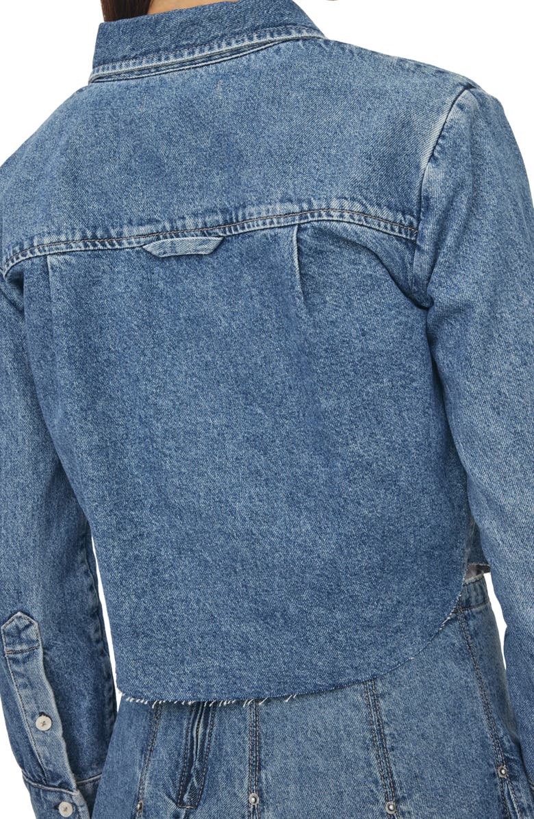 WARP+WEFT Anr High-Low Crop Denim Shacket, Alternate, color, 