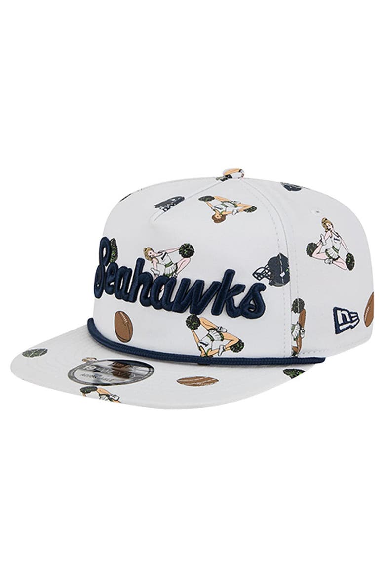 Men's New Era  White Seattle Seahawks Team Cheer 19TWENTY Snapback Hat, Main, color, White