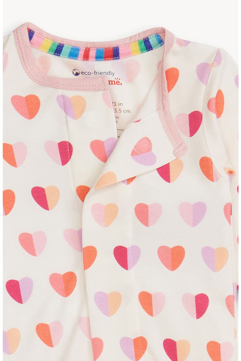 Pink Hearts Magnetic Modal Footie, Alternate, color, PINK XOXO